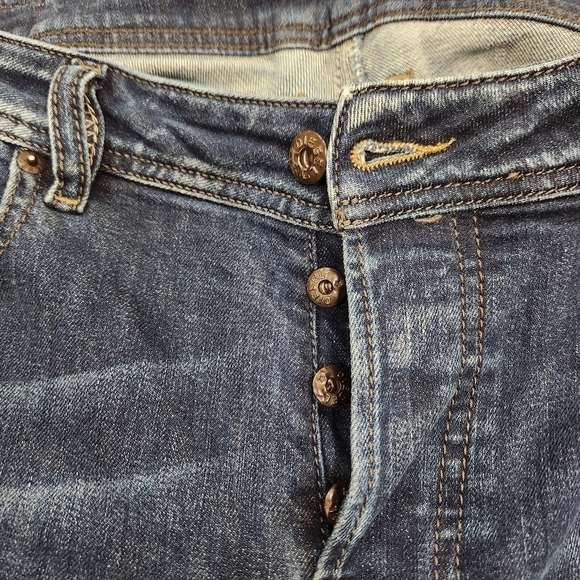 Diesel Zathan Jeans W31 L30 Dark Wash Distressed Stretch Regular Bootcut - Picture 5 of 14